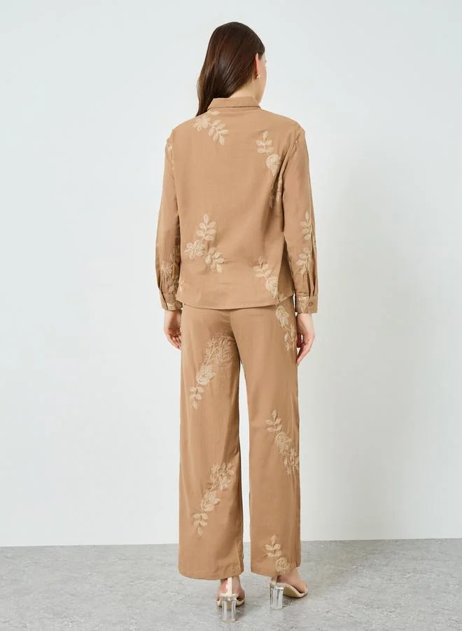 Styli  Women Embroidered Shirt and Pants Co-Ords for Women | Best Price UAE